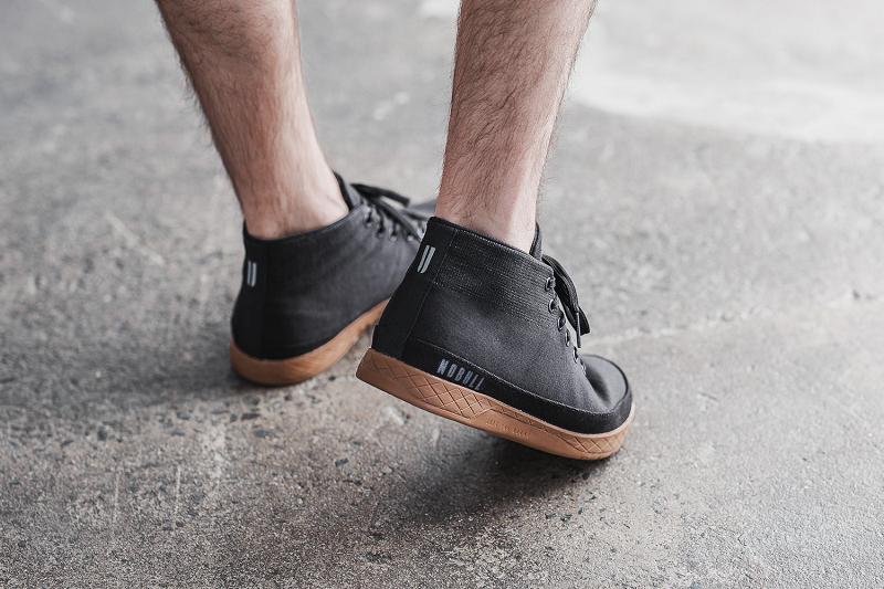 Black Nobull Coffee Canvas Mid Men's Trainers | CA Q1271M